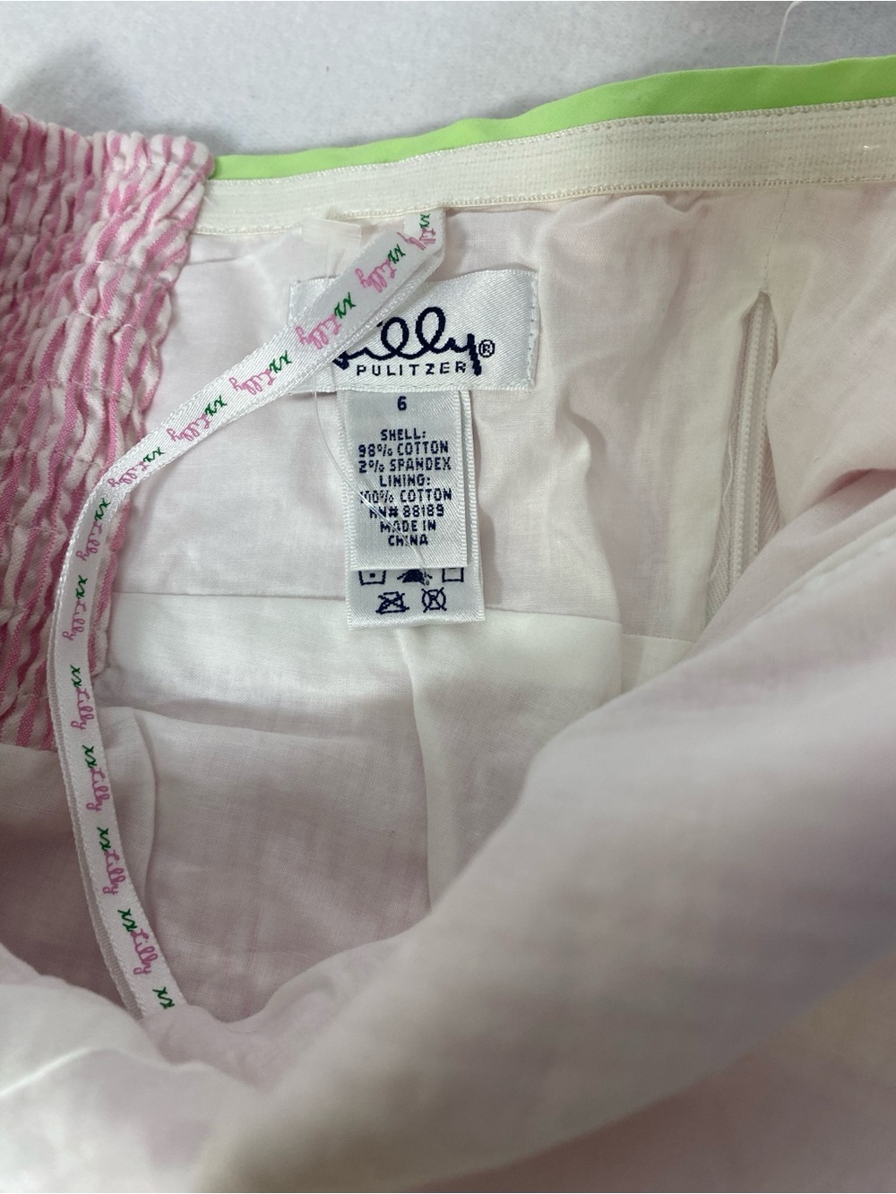 Lilly Pulitzer VINTAGE WHITE LABEL Pink White Stripe 2 Piece Set Top Capri 6 - Picture 6 of 15